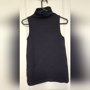 Athleta Sleeveless Lightweight Ribbed Black Turtleneck Top